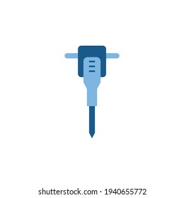 Construction drill, hammer hydraulic jack, jackhammer icon in color icon, isolated on white background 