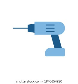 Construction drill icon, engineering equipment icon in color icon, isolated on white background 