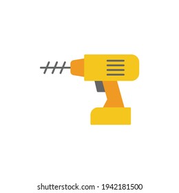 Symbol für Baubohrer, Symbol für technische Ausrüstung auf Farbsymbol einzeln auf weißem Hintergrund 