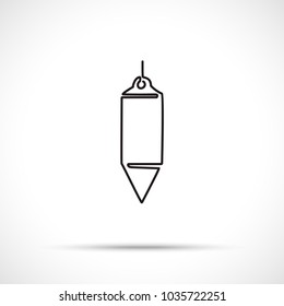 Construction drill icon isolated on white background. Working tool icon sign symbol. One line art style.