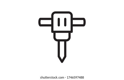 
Construction drill icon outline style vector image
