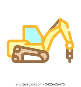 construction drill vehicle color icon vector. construction drill vehicle sign. isolated symbol illustration