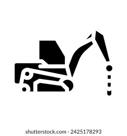 construction drill vehicle glyph icon vector. construction drill vehicle sign. isolated symbol illustration