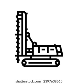 construction drill vehicle line icon vector. construction drill vehicle sign. isolated contour symbol black illustration
