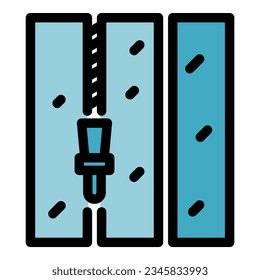 Construction drywall icon outline vector. Cement pile. Brick knife color flat