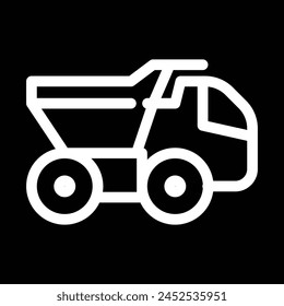 construction dump truck icon outline