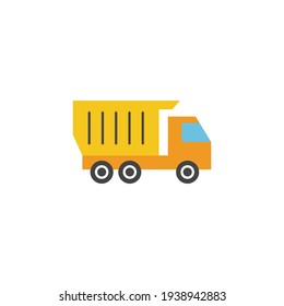Construction dump Truck vehicle icon in color icon, isolated on white background 