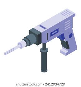 Construction electric hammer drill icon isometric vector. Object saw. Machine rotary