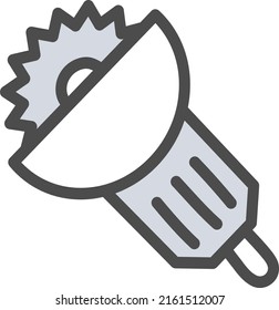 Construction electrical hand saw, illustration, vector on a white background.
