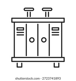 Bau Elektrischer Transformator Vektor Linie Symbol