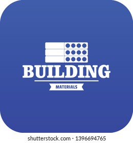 Construction emblem icon blue vector isolated on white background