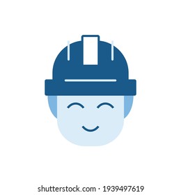 Icono de ingeniero de construcción en icono de color, aislado en fondo blanco 