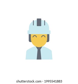 Construction engineer worker icon in color icon, isolated on white background 