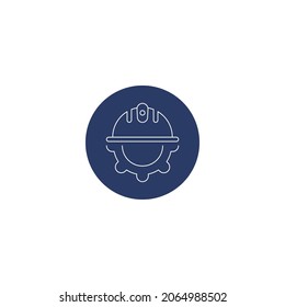 construction engineering worker helmet icon