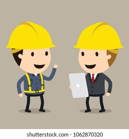 Construction Engineering Workers Project Manager Safety Stock Vector ...