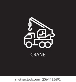 Construction equipment crane icon sign vector