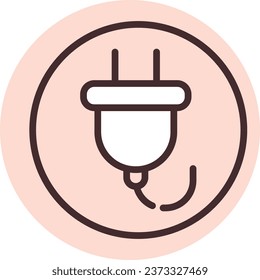 Equipo de construcción enchufe eléctrico, ilustración o icono, vector sobre fondo blanco.