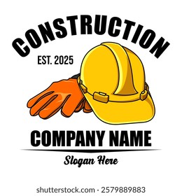 construction equipment emblem logo vector design