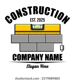 construction equipment emblem logo vector design