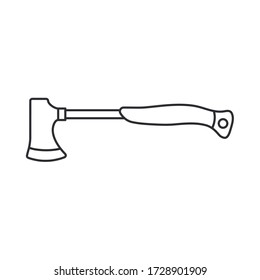Construction equipment icon. Outline isolated labor element of carpenter, locksmith, builder. Professional industrial hand tools garden ax. Repair technology. Vector illustration icon for web design.