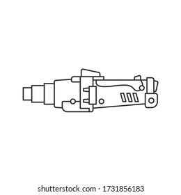 Icono de equipo de construcción. Esbozar elemento de trabajo aislado del carpintero, cerrajero, constructor. Secador industrial de herramientas eléctricas. Tecnología de reparación. Ilustración vectorial para el fondo.