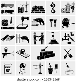 Construction,  construction equipment icons