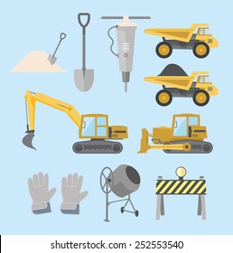 Construction equipment and machinery. EPS8.
