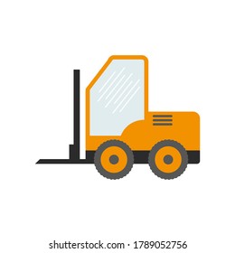 Equipo de construcción, máquinas para trabajos de construcción de piezas aisladas vectores de iconos. Autopistas de horquilla y grúas.