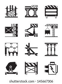 Construction equipment and materials - vector illustration