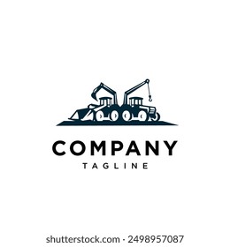 Construction equipment rental logo icon vector