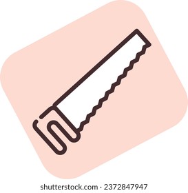 Construction equipment saw, illustration or icon, vector on white background.