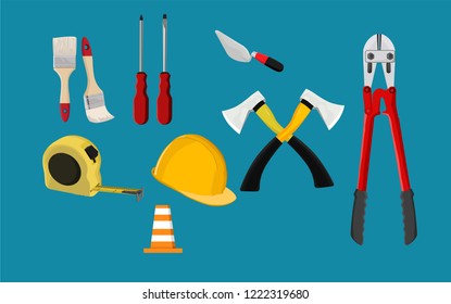 Construction equipment vector art.