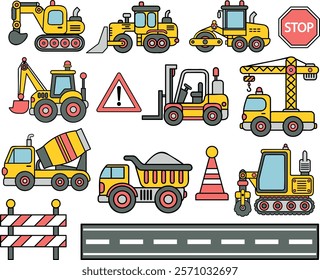 Construction equipment. Vector graphics.Special equipment. Isolated on white background