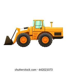Construction equipment vector illustration. Excavator isolated image.