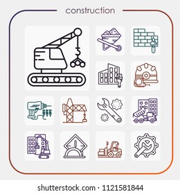 Construction erection icon. Line erection icon.