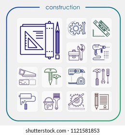 Construction erection icon. Line erection icon.