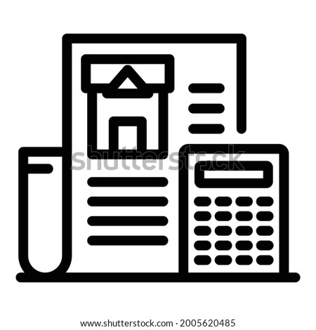 Construction estimate icon. Outline construction estimate vector icon for web design isolated on white background