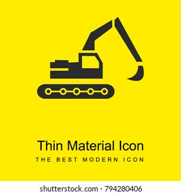 Construction excavator bright yellow material minimal icon or logo design