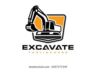 the construction excavator emblem logo