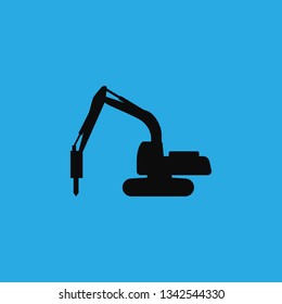construction excavator icon vector