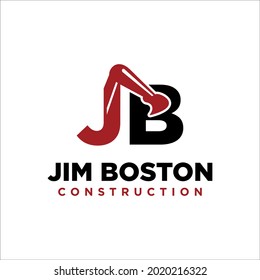 construction excavator logo design vector