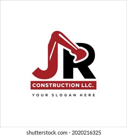 construction excavator logo design vector