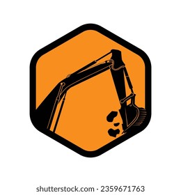 construction excavator logo template, construction excavator logo elements, construction excavator vector illustration