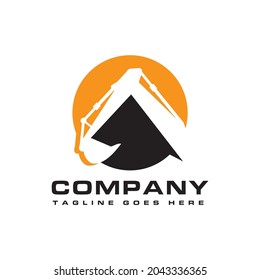 construction excavator machine logo design