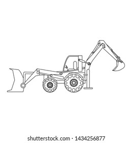 Construction excavator vehicle machine isolated vector illustration graphic design