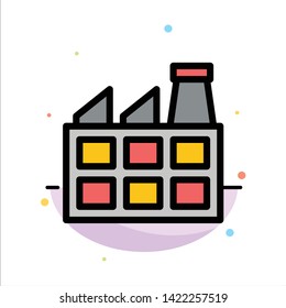 Construction, Factory, Industry Abstract Flat Color Icon Template
