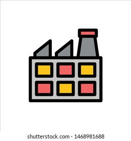 Construction, Factory, Industry  Flat Color Icon. Vector icon banner Template. Vector Icon Template background