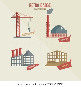 Construction and factory symbol retro design,vector