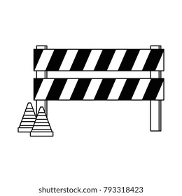 construction fence with cone