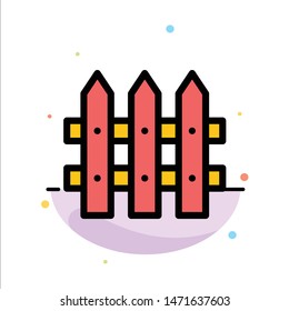 Construction, Fence, Garden Abstract Flat Color Icon Template